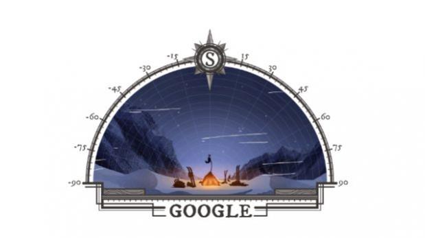 Doodle conmemorativo del 125 aniversario de la conquista del Polo Sur