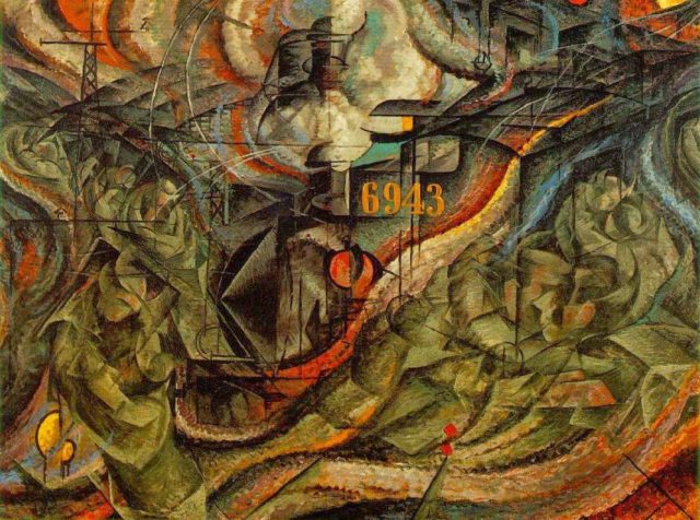 "Estados de ánimo, las despedidas" (1911), óleo sobre lienzo, de Umberto Boccioni, en el MoMA de Nueva York