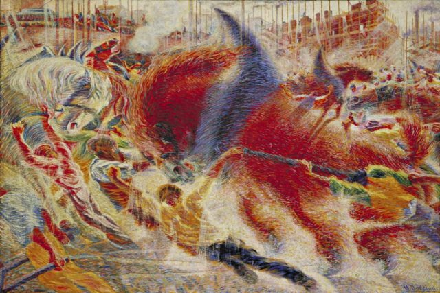 "La ciudad se levanta" (1910), óleo sobre lienzo, de Umberto Boccioni, en el MoMA de Nueva York