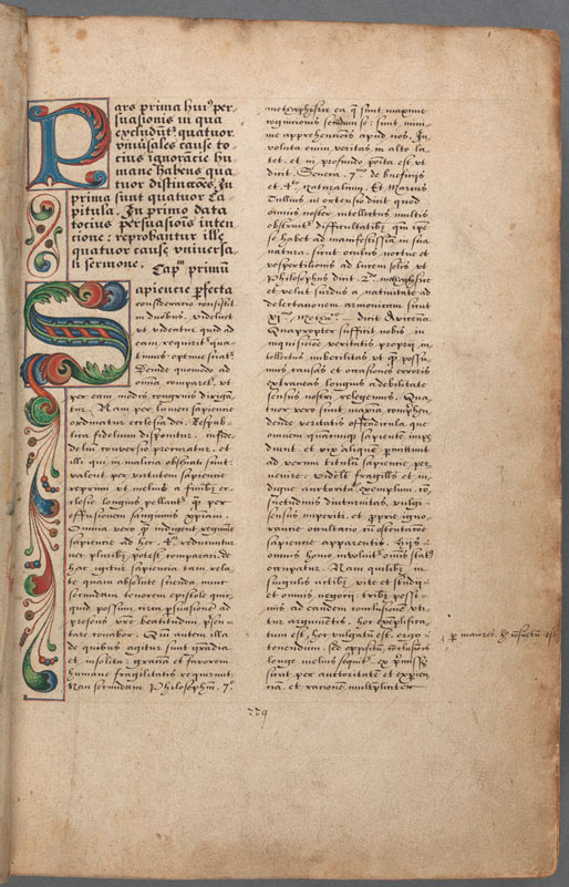 Página de la copia del "Opus maius" que se conserva en Trinity College Dublin