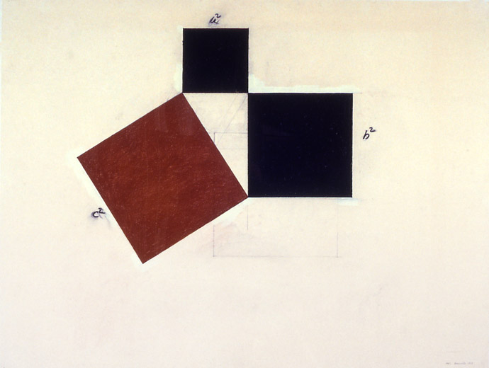 Imagen 2 - Mel Bochner - Teorema de Pitágoras (cuadrado rojo)