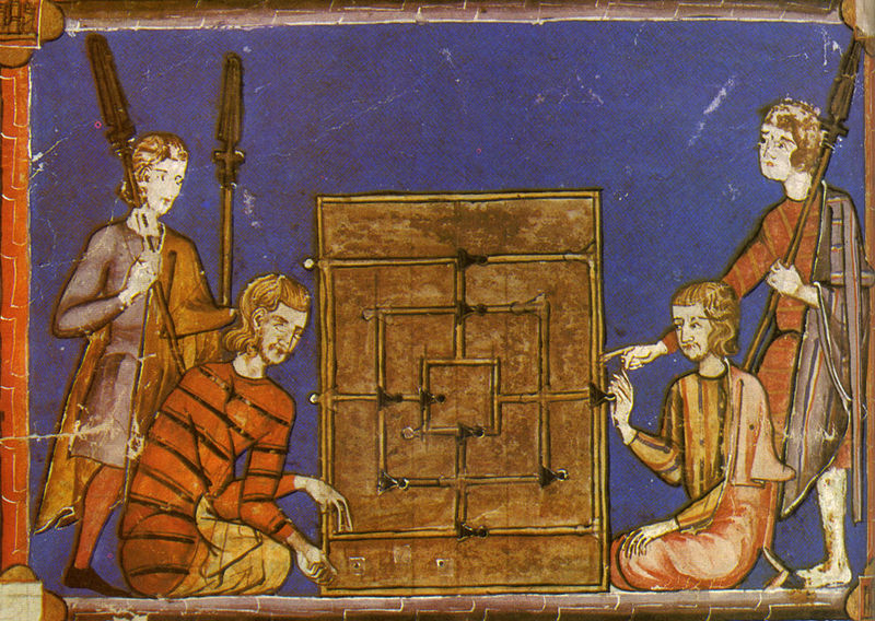 Una ilustración del siglo XIII en el Libro de los juegos, de Alfonso X, El Sabio.