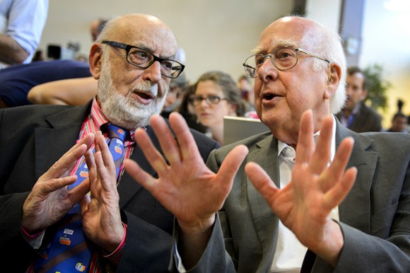 François Englert Y Peter Higgs el pasado 4 de julio de 2012 en una conferencia de prensa en el CERN