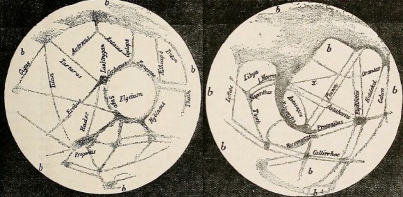 Dibujos de Marte basados en las observaciones de Schiaparelli de mayo y junio de 1888.