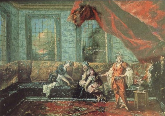 Cuadro “Odaliscas jugando al juego del mancala en el harem” (1742-43) de Francesco Guardi
