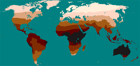 Distribución mundial del color de la piel