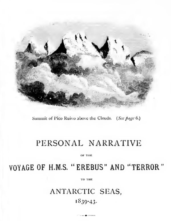 Frontis de la narración del viaje en el HMS Erebus y Terror de McCormick (1884)