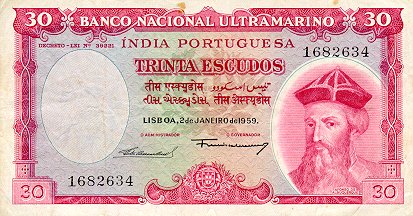 Billete de 30 escudos portugueses (1959)