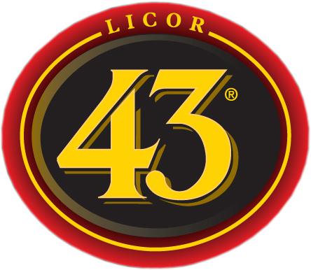Logotipo del Licor 43, cuyo nombre se deriva de los 43 ingredientes básicos que se utilizaron en la receta original de este licor, principalmente hierbas, y frutas cítricas, también otras frutas, de la cuenca del mediterráneo