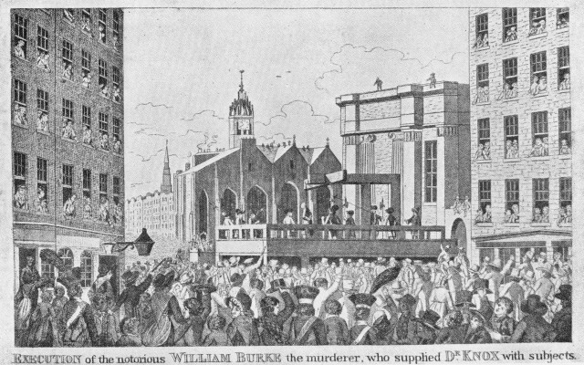 Imagen de la ejecución de Burke en un periódico de la época.