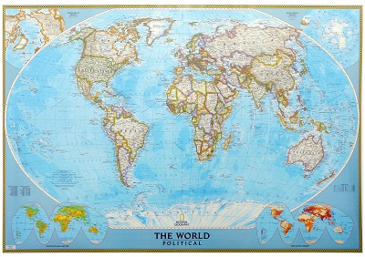 Mapa político del mundo realizado con la proyección de Winkel-Tripel