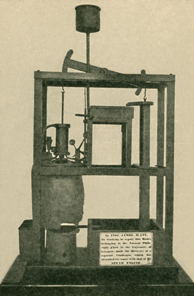 Modelo de laboratorio de la máquina de Newcomen con el que experimentó James Watt