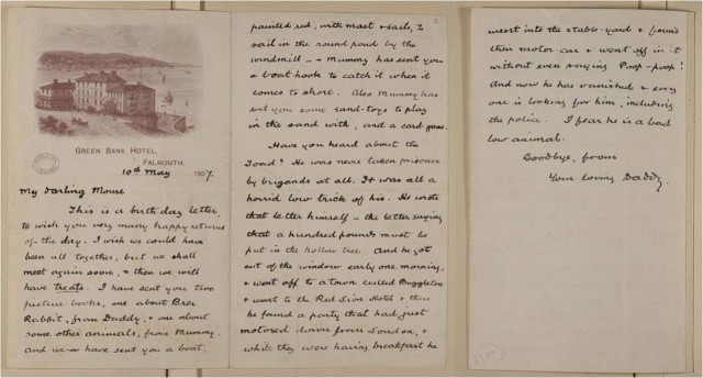 Primera carta, del 10 de mayo de 1907, de Kenneth Grahame a su hijo