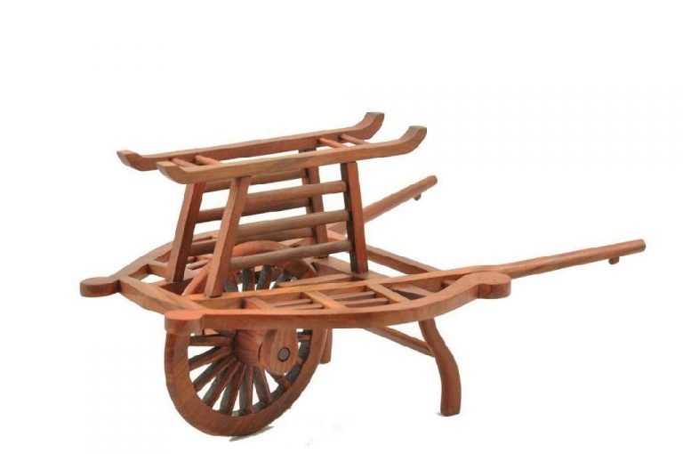 wood_craft_Rosewood_hand_carved_single_wheel_cart