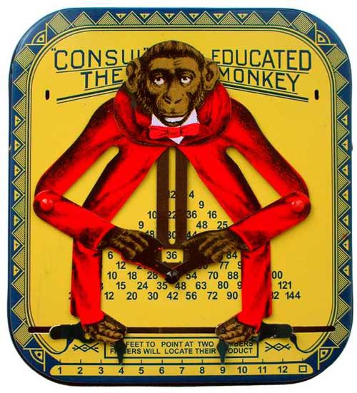 Consul, el mono educado es una calculadora mecánica para realizar sencillas multiplicaciones de los números 1 al 12, salvo los cuadrados, inventada por William Robertson en 1916 y producida por la compañía Educational Novelty de Dayton, Ohio