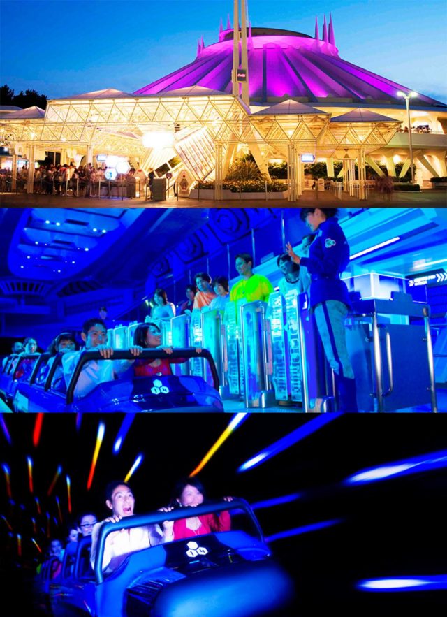  Imágenes de la Space Mountain de Tokyo Disneyland. Fuente: Tokyo Disney Resort [www.tokyodisneyresort.jp