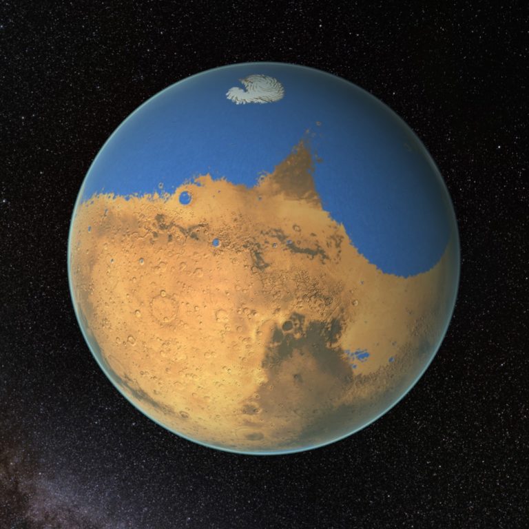 Nuevas pruebas a favor de un gran océano boreal en Marte